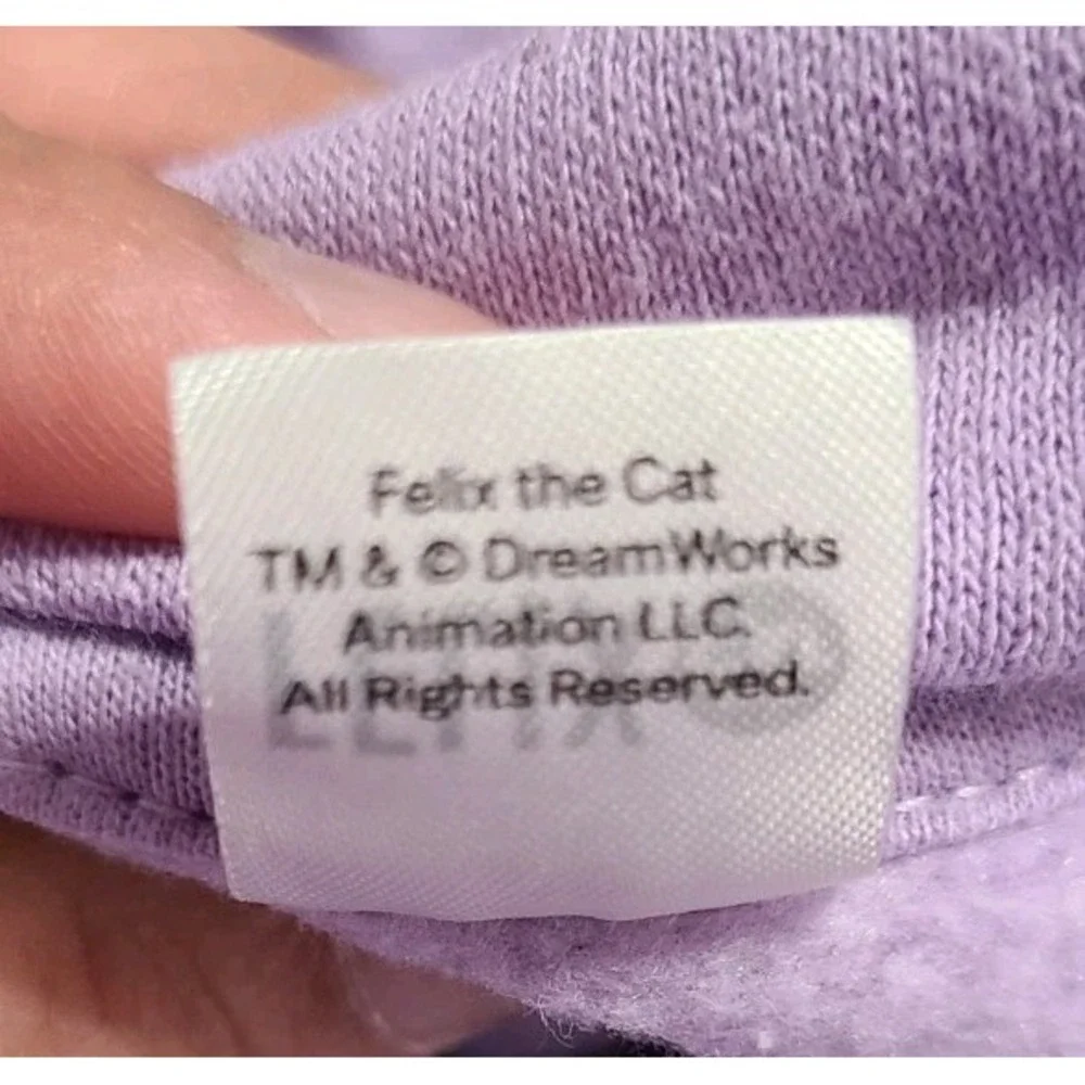 H&M Felix the Cat Hoodie Womens Small Oversized Lavender Retro Graphic‎ Pullover